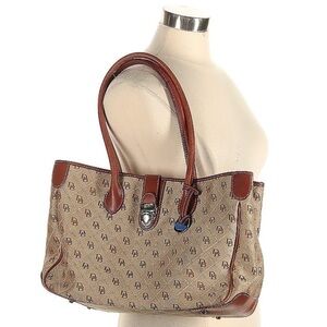 Dooney & Bourke Tan and Brown Shoulder Bag